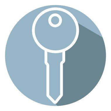 Beyaz arkaplanda yeni anahtar, illüstrasyon, vektör.