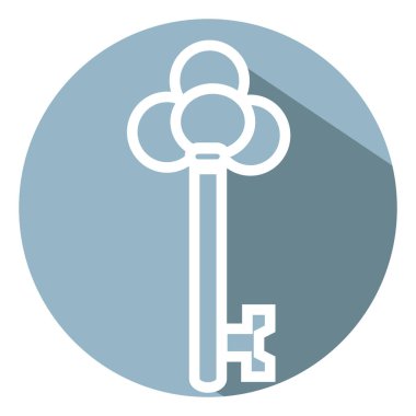 Güzel anahtar, illüstrasyon, vektör, beyaz arkaplan üzerinde.