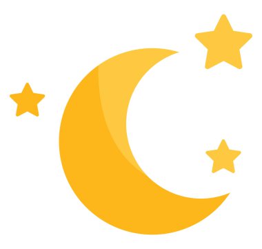 Genç ay, illüstrasyon, vektör, beyaz arka planda.