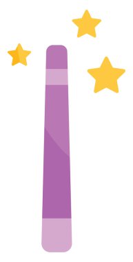 Mor sihirli değnek, illüstrasyon, vektör, beyaz arka planda..