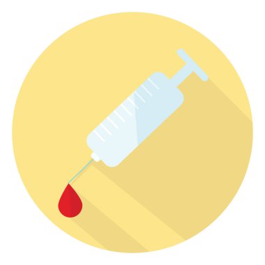 Tıbbi şırınga, illüstrasyon, vektör, beyaz arka planda..