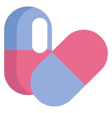 Tıbbi kapsüller, illüstrasyon, vektör, beyaz arkaplan.