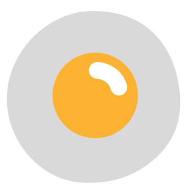 Kızarmış yumurta, illüstrasyon, vektör, beyaz arka planda..