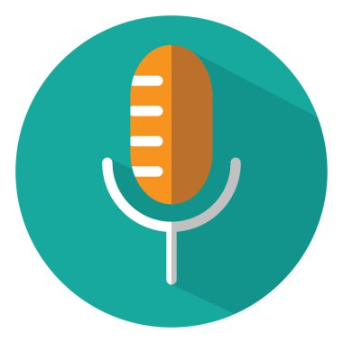 Telefon mikrofonu, illüstrasyon, vektör, beyaz arka planda..