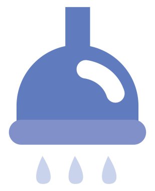 Sabah duşu, illüstrasyon, vektör, beyaz arka plan.