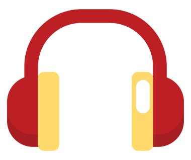 Beyaz arka planda film kulaklıkları, illüstrasyon, vektör.