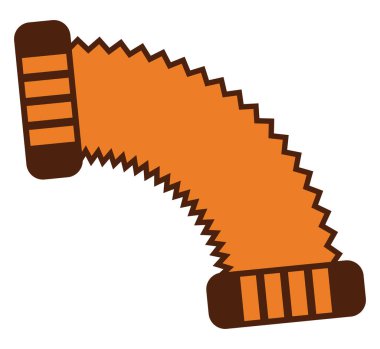 Beyaz arkaplanda turuncu akordeon, illüstrasyon, vektör.