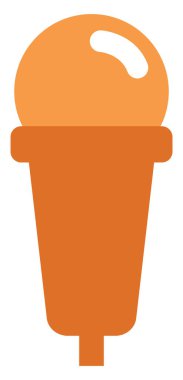 Kablo üzerinde mikrofon, illüstrasyon, vektör, beyaz arkaplan üzerinde.