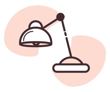 Ofis lambası, illüstrasyon, vektör, beyaz arka plan.