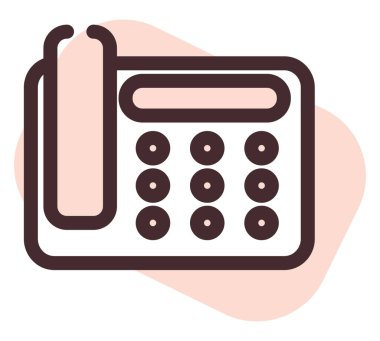 Ev telefonu, illüstrasyon, vektör, beyaz arkaplan.