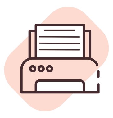 Ofis yazıcısı, illüstrasyon, vektör, beyaz arkaplan üzerinde.