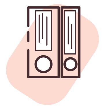 Ofis dosyaları, illüstrasyon, vektör, beyaz arkaplan.