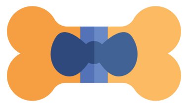 Beyaz arka planda evcil hayvan dükkanı kemiği, illüstrasyon, vektör.