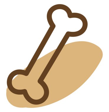 Beyaz arka planda evcil hayvanlar için kemik, illüstrasyon, vektör.