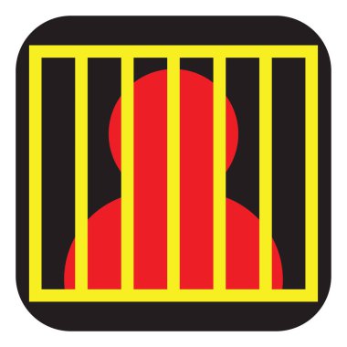 Beyaz arka planda mahkum, illüstrasyon, vektör.