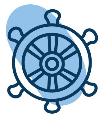 Yelken tekeri, illüstrasyon, vektör, beyaz arka planda.