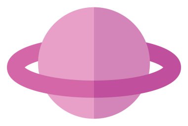 Bilim gezegeni, illüstrasyon, vektör, beyaz arka planda.