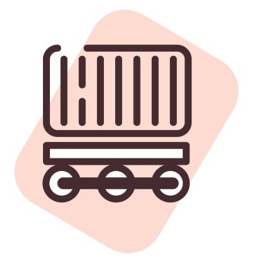 Beyaz arkaplanda trenle, illüstrasyonla, vektörle gönderiliyor..