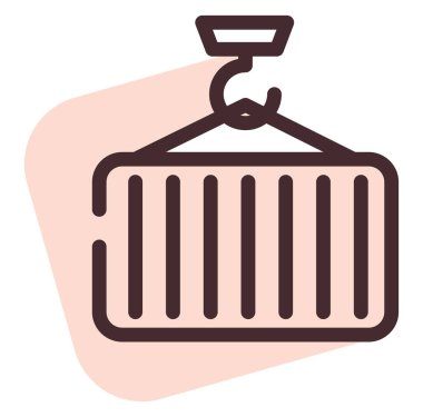 Taşıma konteynırı, illüstrasyon, vektör, beyaz arkaplan üzerinde.