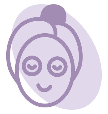 Beyaz arkaplandaki spa yüz maskesi, illüstrasyon, vektör.