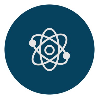 Beyaz arkaplanda uzay atomu, illüstrasyon, vektör.