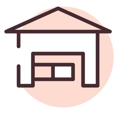 Nakliye deposu, illüstrasyon, vektör, beyaz arka planda..