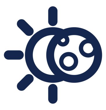 Güneş tutulması, illüstrasyon, vektör, beyaz zemin üzerinde.