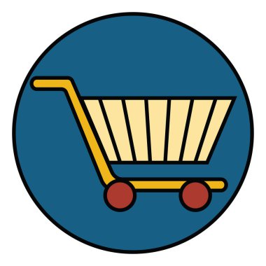 Alışveriş arabası, illüstrasyon, vektör, beyaz arka planda..