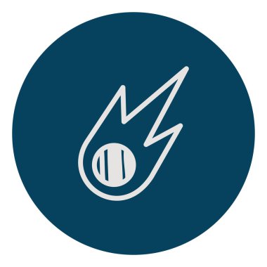 Beyaz arkaplanda uzay kuyruklu yıldızı, illüstrasyon, vektör.