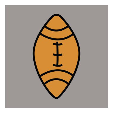 Beyaz zemin üzerinde rugby topu, illüstrasyon, vektör.