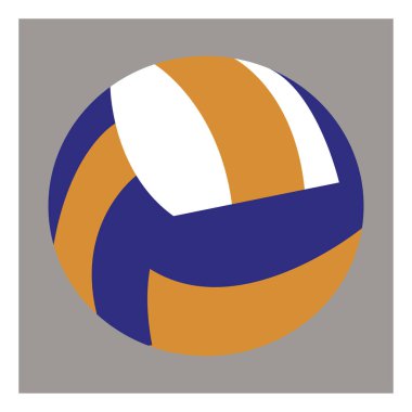 Beyaz zemin üzerinde voleybol, illüstrasyon, vektör.