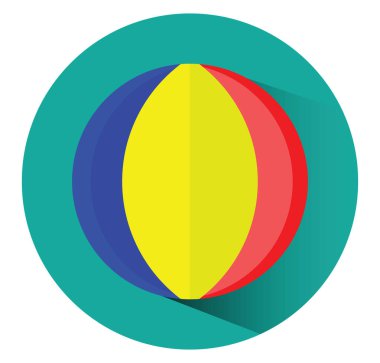 Beyaz arka planda renkli top oyuncağı, illüstrasyon, vektör.