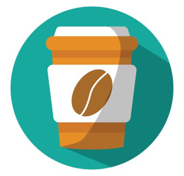 Bir fincan kahve, illüstrasyon, vektör, beyaz arka planda..