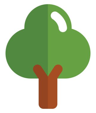 Yeşil ağaç, illüstrasyon, vektör, beyaz arkaplanda.