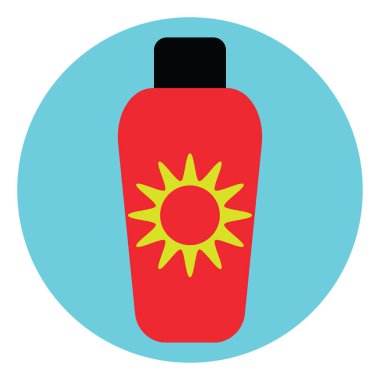 Beyaz arkaplanda güneş kremi, illüstrasyon, vektör.