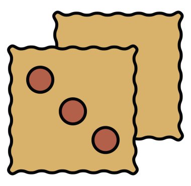 Çikolata parçalı kurabiyeler, illüstrasyon, vektör, beyaz arka planda..