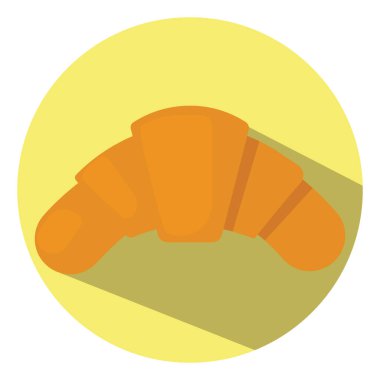 Kahvaltı kruvasanı, illüstrasyon, vektör, beyaz arka planda..