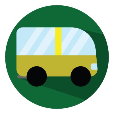 Sarı mikrobus, illüstrasyon, vektör, beyaz arkaplanda.