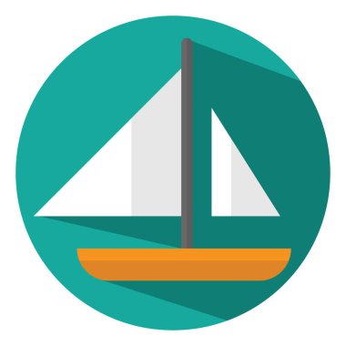 Yelkenli gemi, illüstrasyon, vektör, beyaz arka planda..