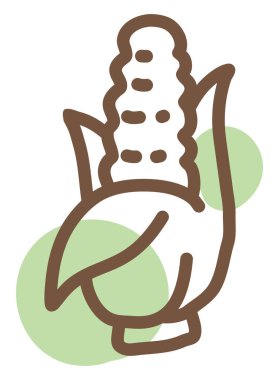 Beyaz arkaplanda mısır, illüstrasyon, vektör.