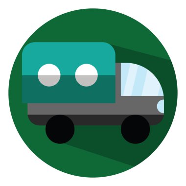 Beyaz arka planda küçük bir kamyon, illüstrasyon, vektör..