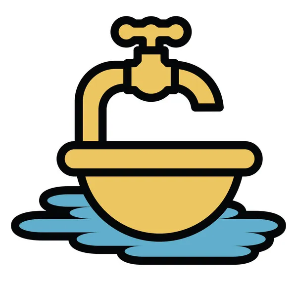 Lavabo Baño Ilustración Vector Sobre Fondo Blanco — Archivo Imágenes Vectoriales