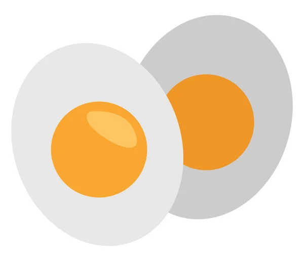 ゆで卵 イラスト ベクトル 白い背景に — ストックベクタ