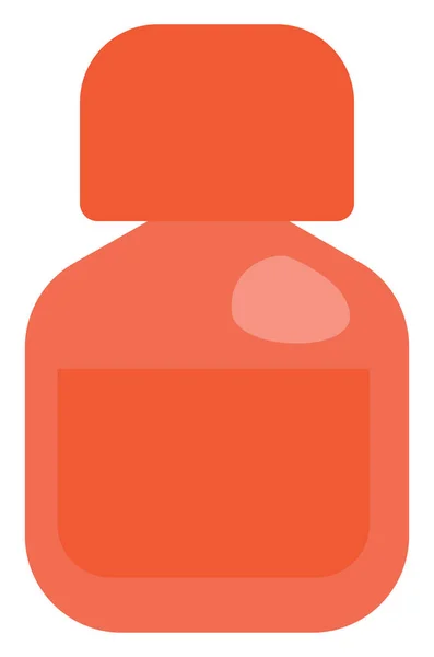Orange Vitaminflaska Illustration Vektor Vit Bakgrund — Stock vektor