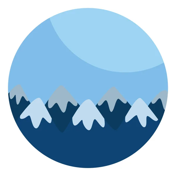Βουνά Καλυμμένα Χιόνι Εικονογράφηση Διάνυσμα Λευκό Φόντο — Διανυσματικό Αρχείο