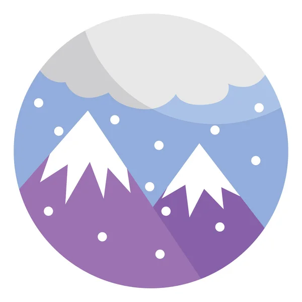 Δύο Βουνά Στο Χιόνι Εικονογράφηση Διάνυσμα Λευκό Φόντο — Διανυσματικό Αρχείο