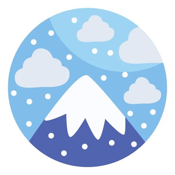 Ein Schneebedeckter Berg Tag Illustration Vektor Auf Weißem Hintergrund — Stockvektor
