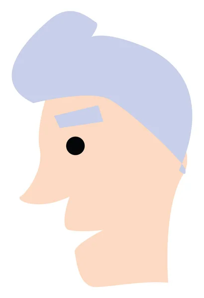 Человек Фиолетовыми Волосами Темными Глазами Иллюстрация Вектор Белом Фоне — стоковый вектор