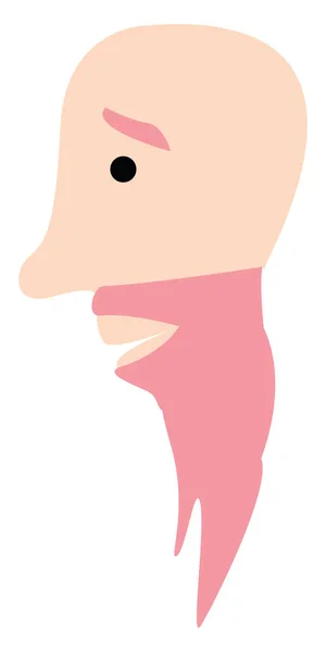 Kale Man Met Roze Baard Illustratie Vector Een Witte Achtergrond — Stockvector