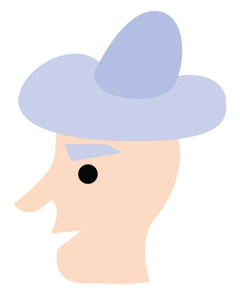 Homme Chapeau Violet Illustration Vecteur Sur Fond Blanc — Image vectorielle